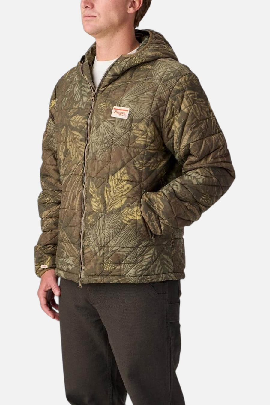 Seager Ruff & Tuff Puff Jacket in Seager Camo – on model