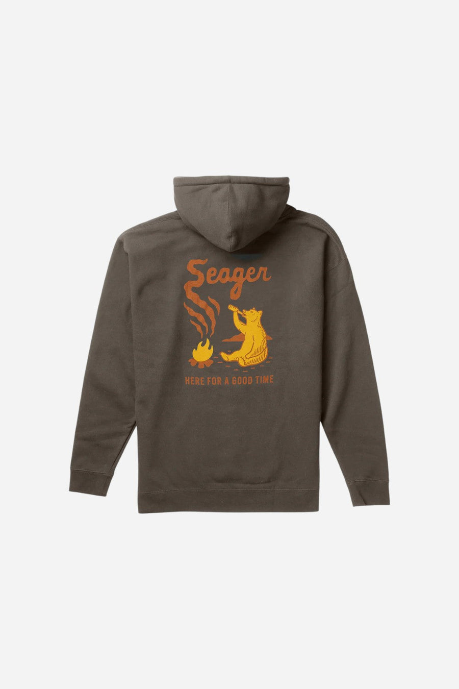Seager Smokey Mid-Weight Hoodie in Charcoal – back view
