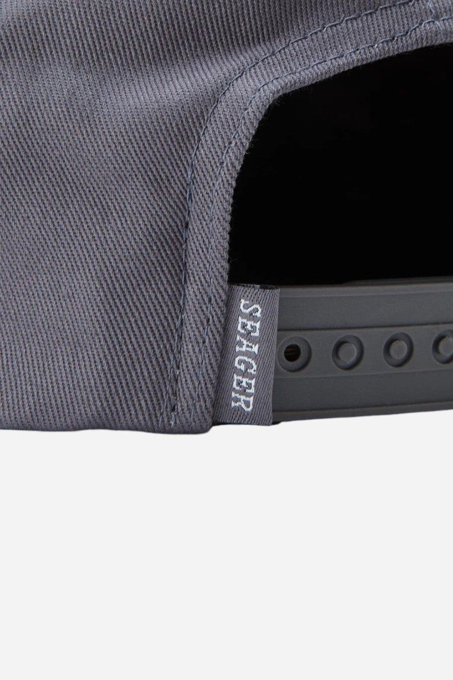 Seager Steelie Snapback Hat in Slate Grey – flat lay
