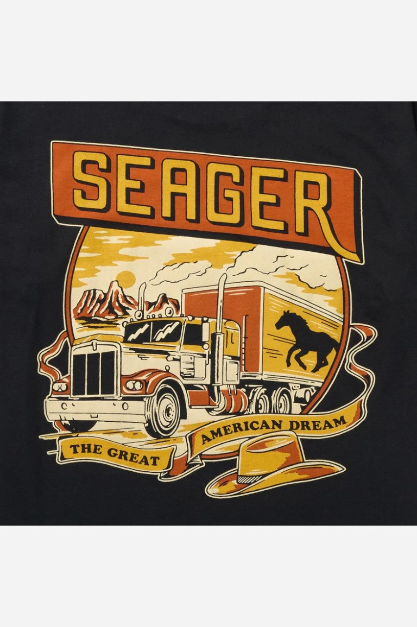 Seager Trucking Tee in Black – detail