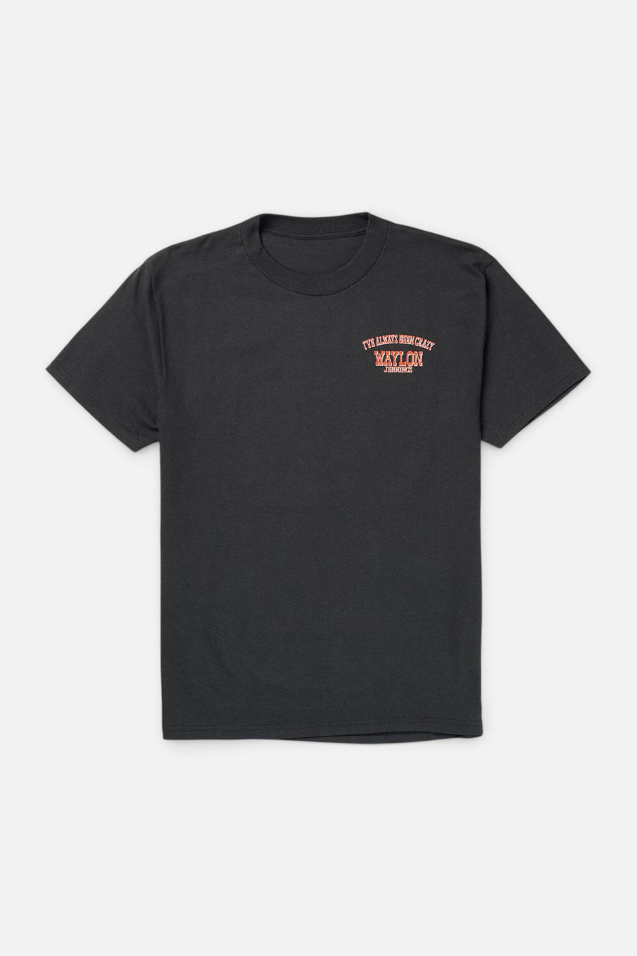 Seager Waylon Jennings Always Been Crazy Tee in Vintage Black – front view