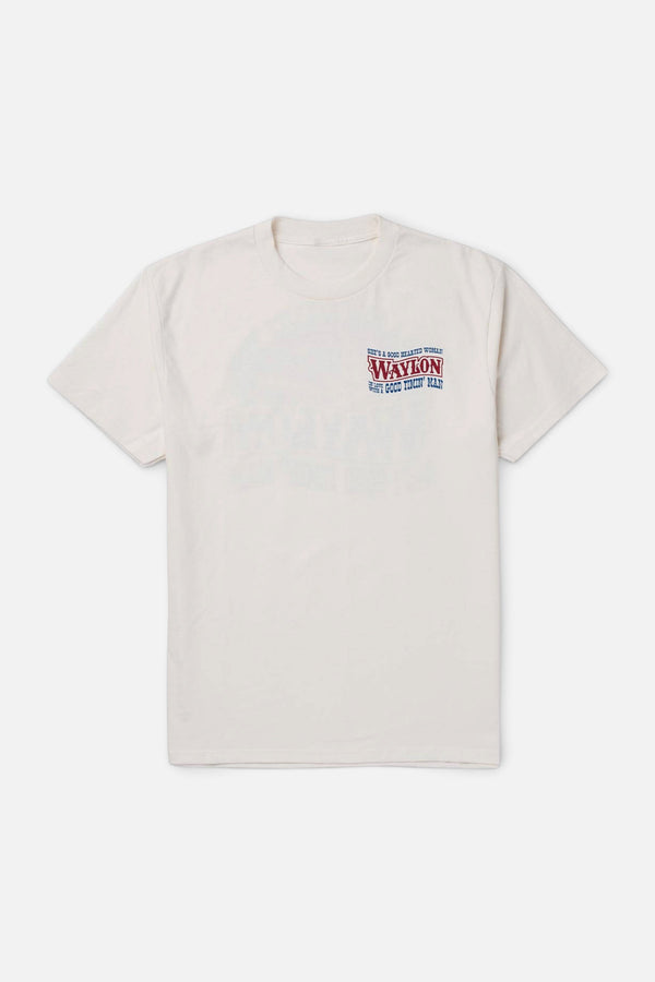 Seager Waylon Jennings Good Hearted Woman Tee in Vintage White
