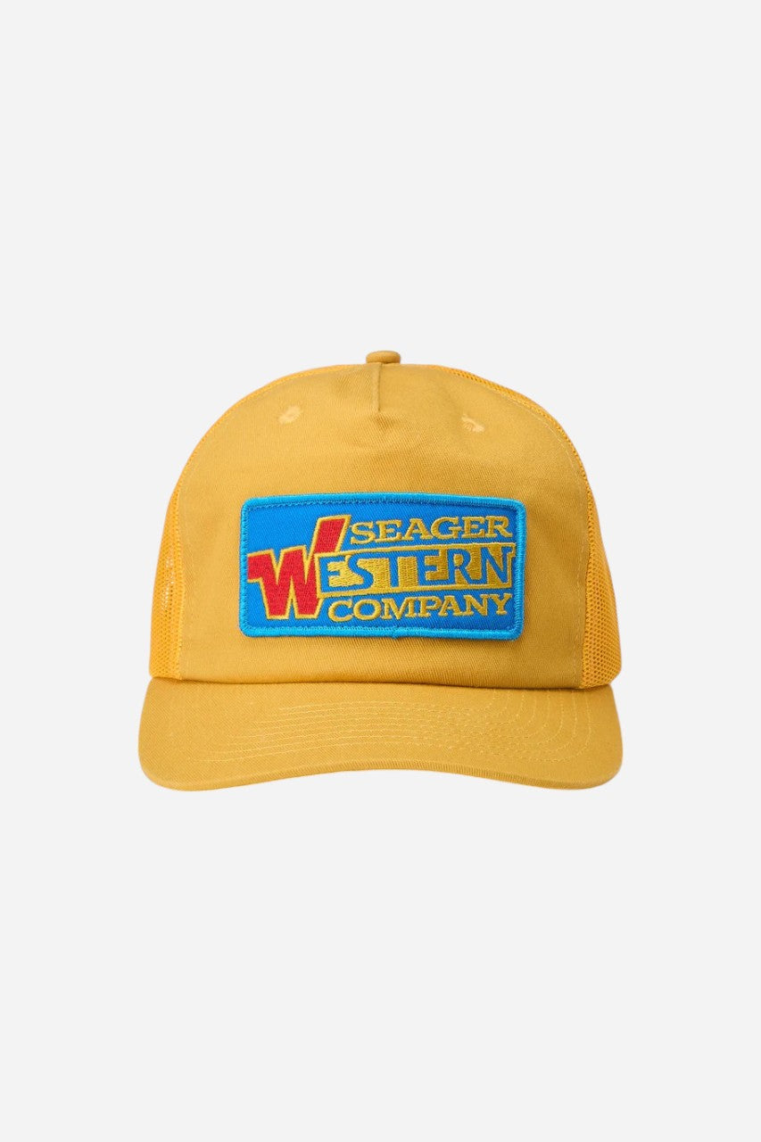 Seager Western Wear Snapback Hat in Gold Yellow – back view