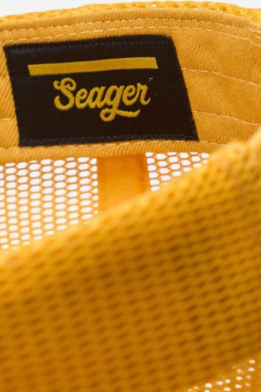 Seager Western Wear Snapback Hat in Gold Yellow – detail