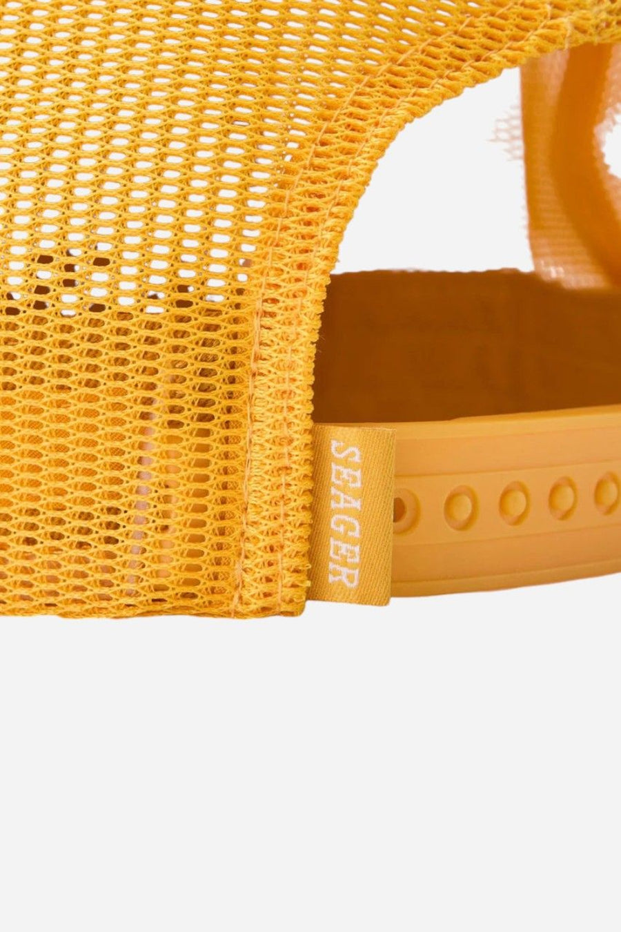 Seager Western Wear Snapback Hat in Gold Yellow – flat lay
