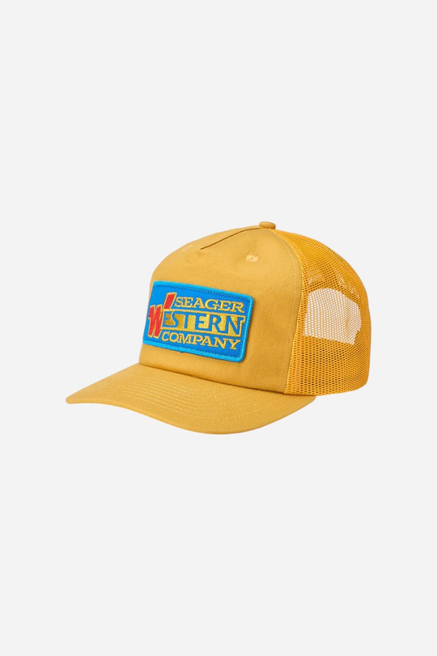 Seager Western Wear Snapback Hat in Gold Yellow – front view