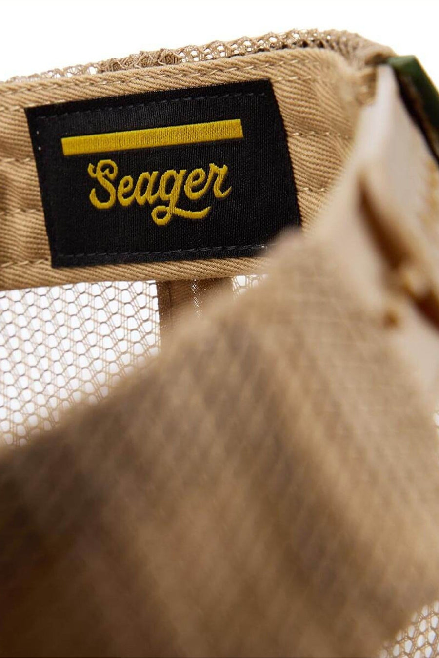 Seager x Waylon Jennings Always Been Crazy Trucker Hat in Green – flat lay