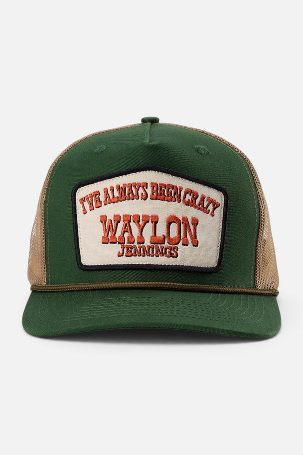 Seager x Waylon Jennings Always Been Crazy Trucker Hat in Green