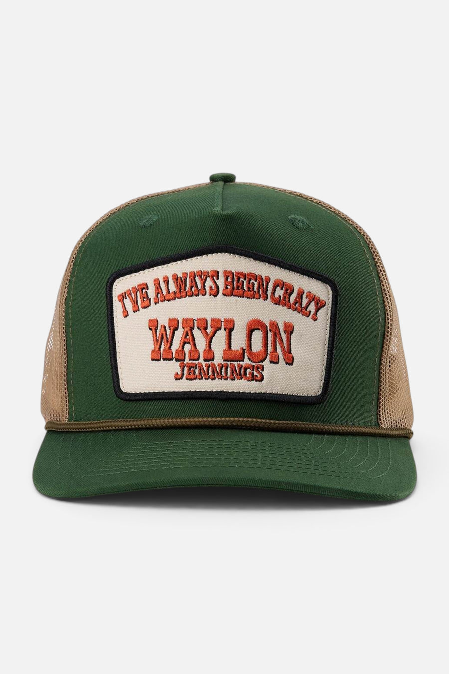Seager x Waylon Jennings Always Been Crazy Trucker Hat in Green – front view
