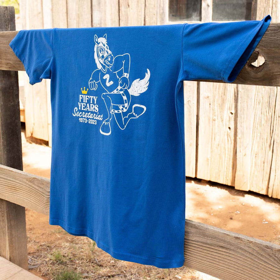 Secretariat Big Red Short Sleeve in Royal Blue – detail