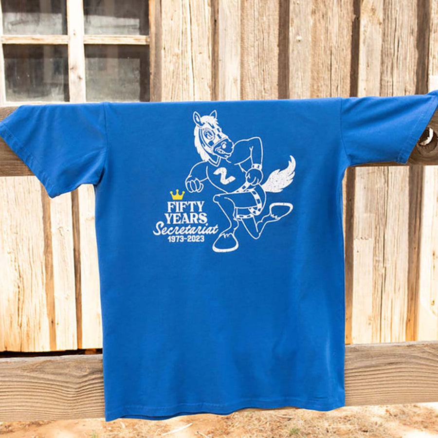 Secretariat Big Red Short Sleeve in Royal Blue – side view