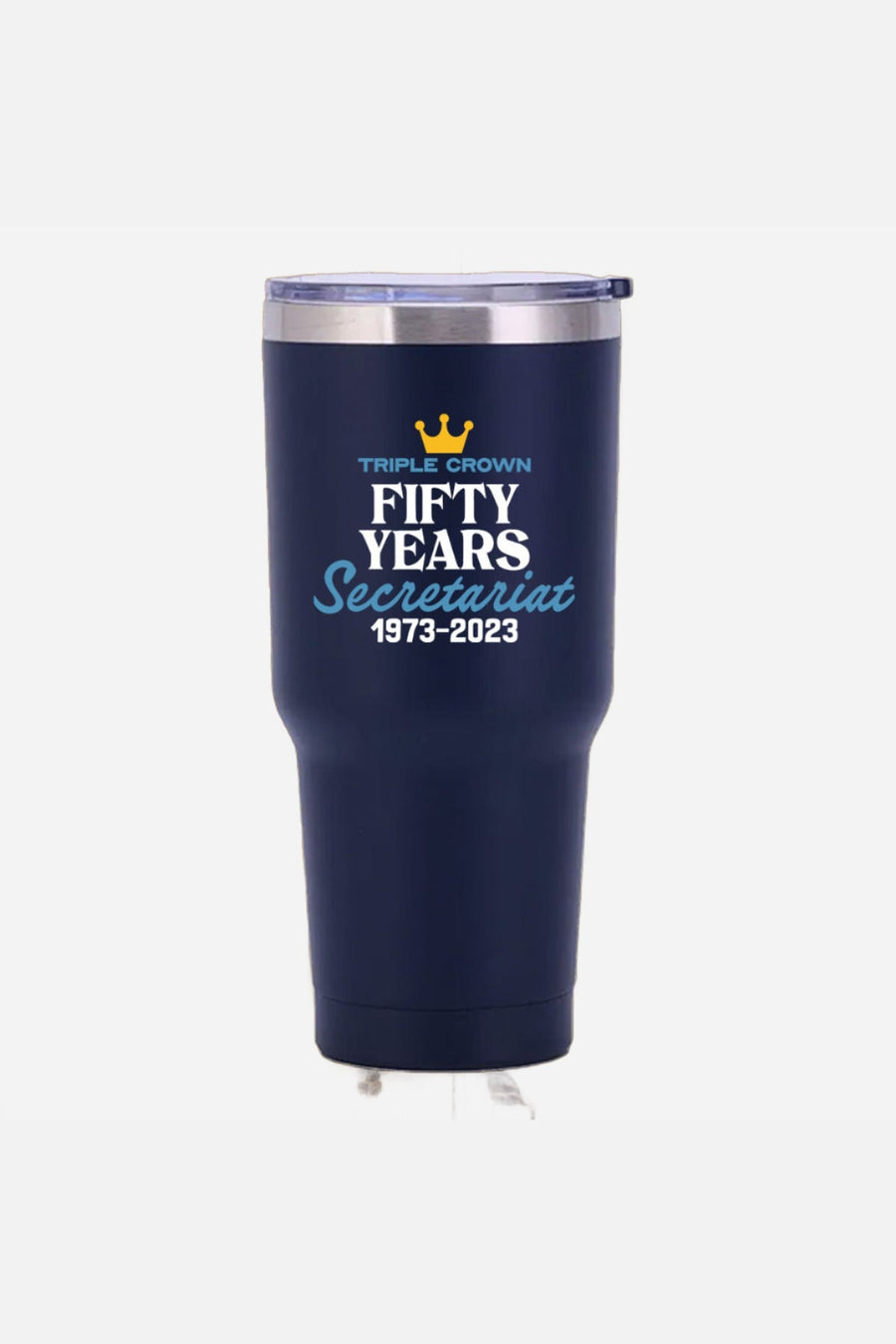 Secretariat Big Red Tumbler in Navy Blue, 32 oz. – back view