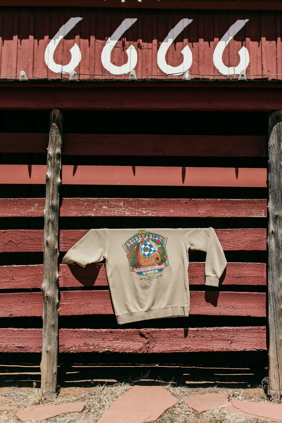 Secretariat Grateful Red Crewneck in Sandtrack – alternate