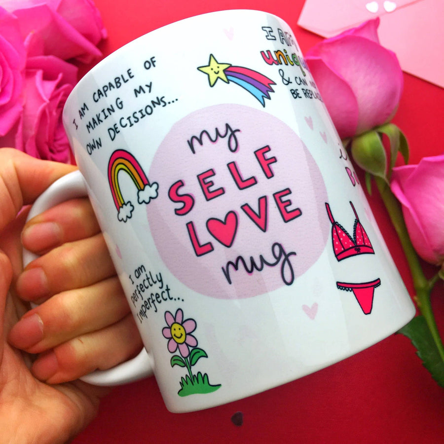 Self Love, Self Care, Motivational Mug – detail