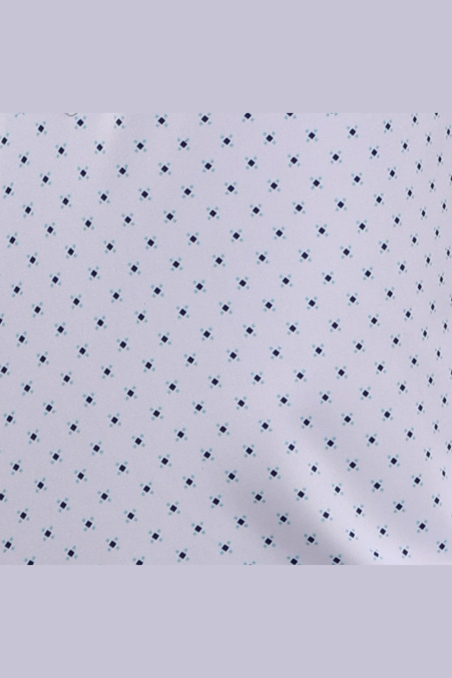 Semi-Spread Collar Polo in White Pebble Beach 5 Diamond – flat lay