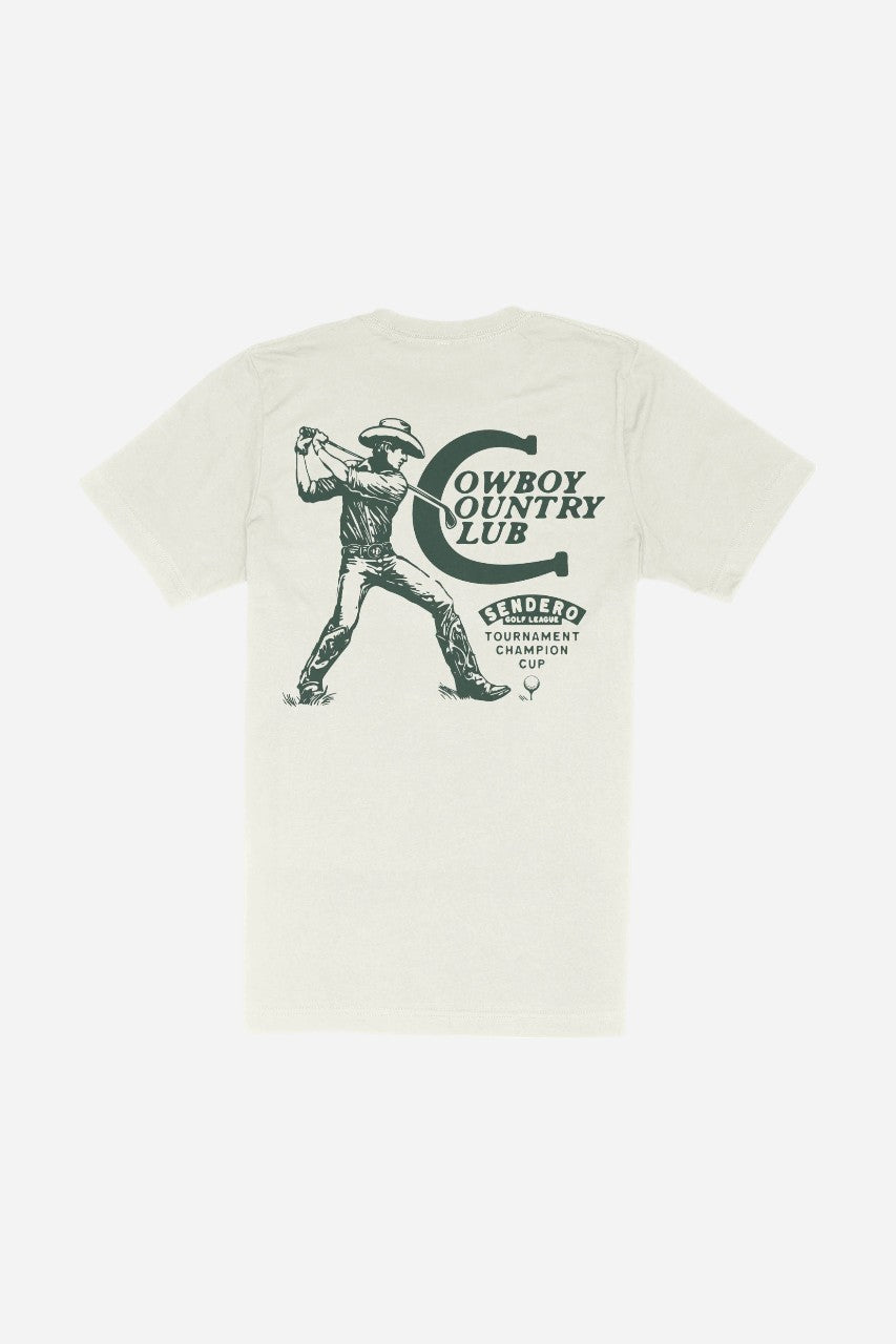 Sendero Cowboy Country Club T-Shirt White – front view