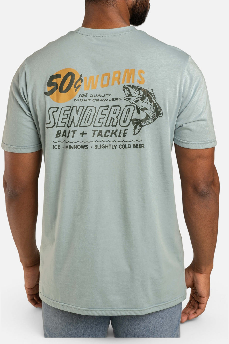 Sendero Provisions 50 Cent Worms T-Shirt in Sterling Blue – detail