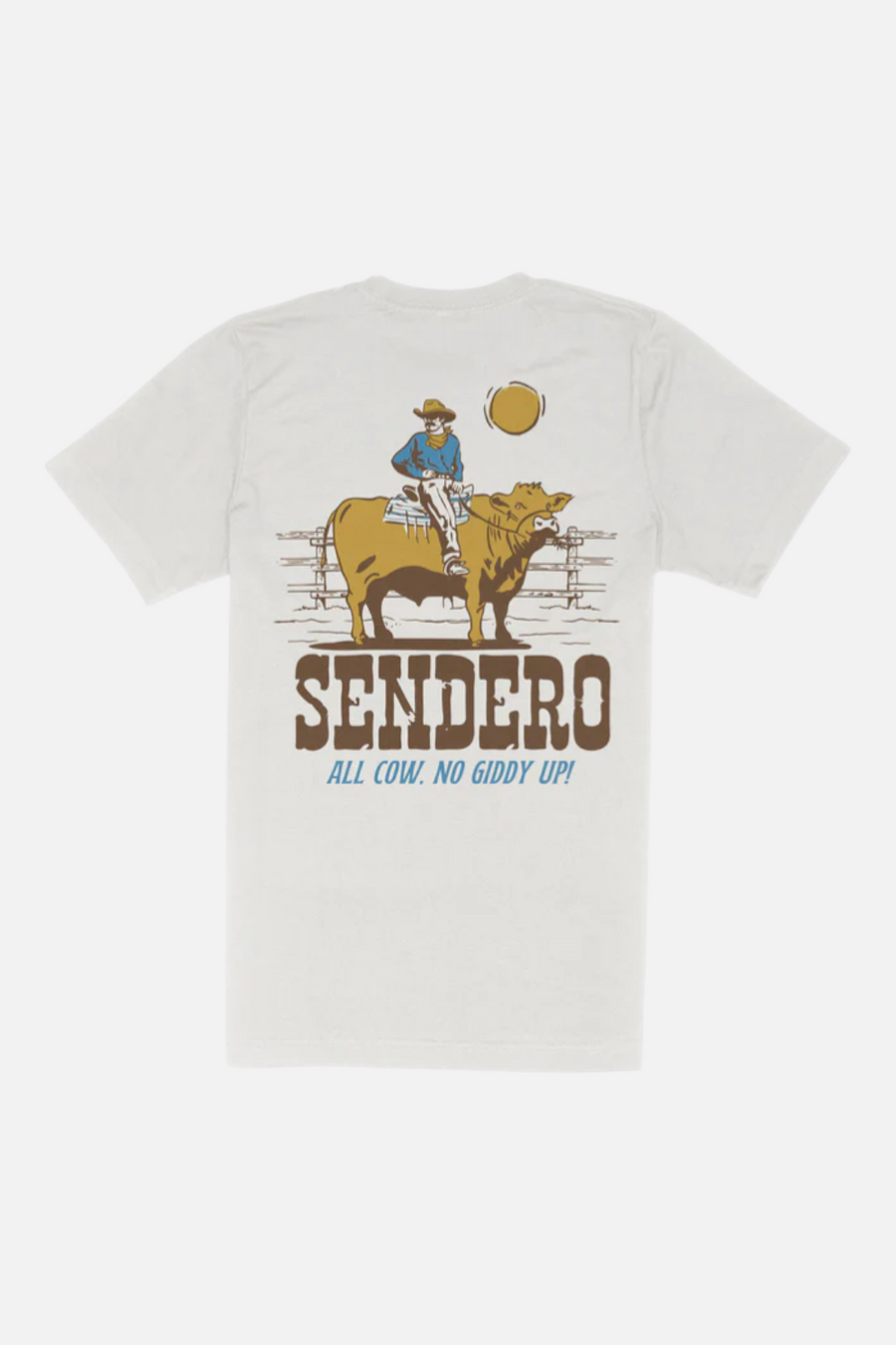 Sendero Provisions All Cow T-Shirt in Vintage White – front view