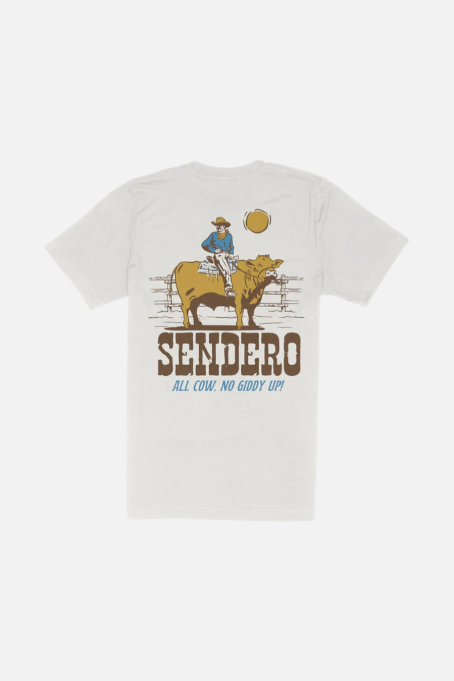 Sendero Provisions All Cow T-Shirt in Vintage White – back view