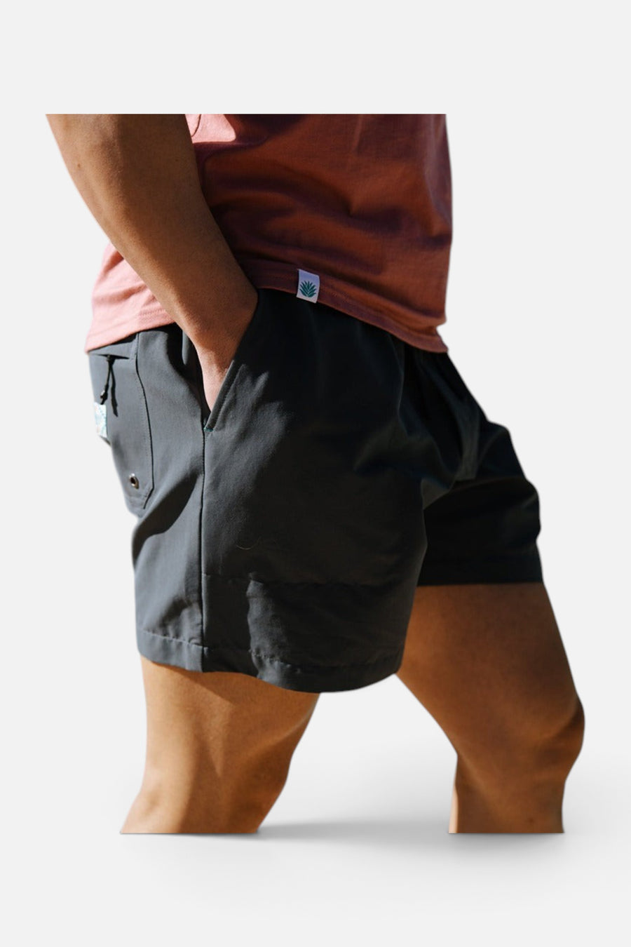Sendero Provisions Bajada Hybrid Short in Slate Gray – back view