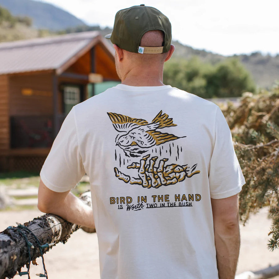 Sendero Provisions Bird In The Hand Tee in Vintage White – side view