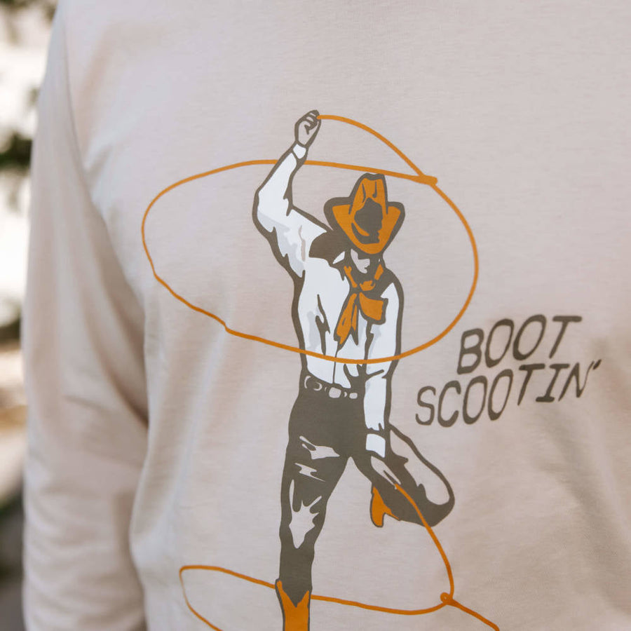Sendero Provisions Boot Scootin' Long-Sleeve T-Shirt in Beige – side view