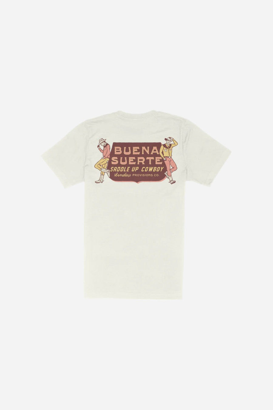 Sendero Provisions Buena Suerte T-Shirt in Vintage White – front view