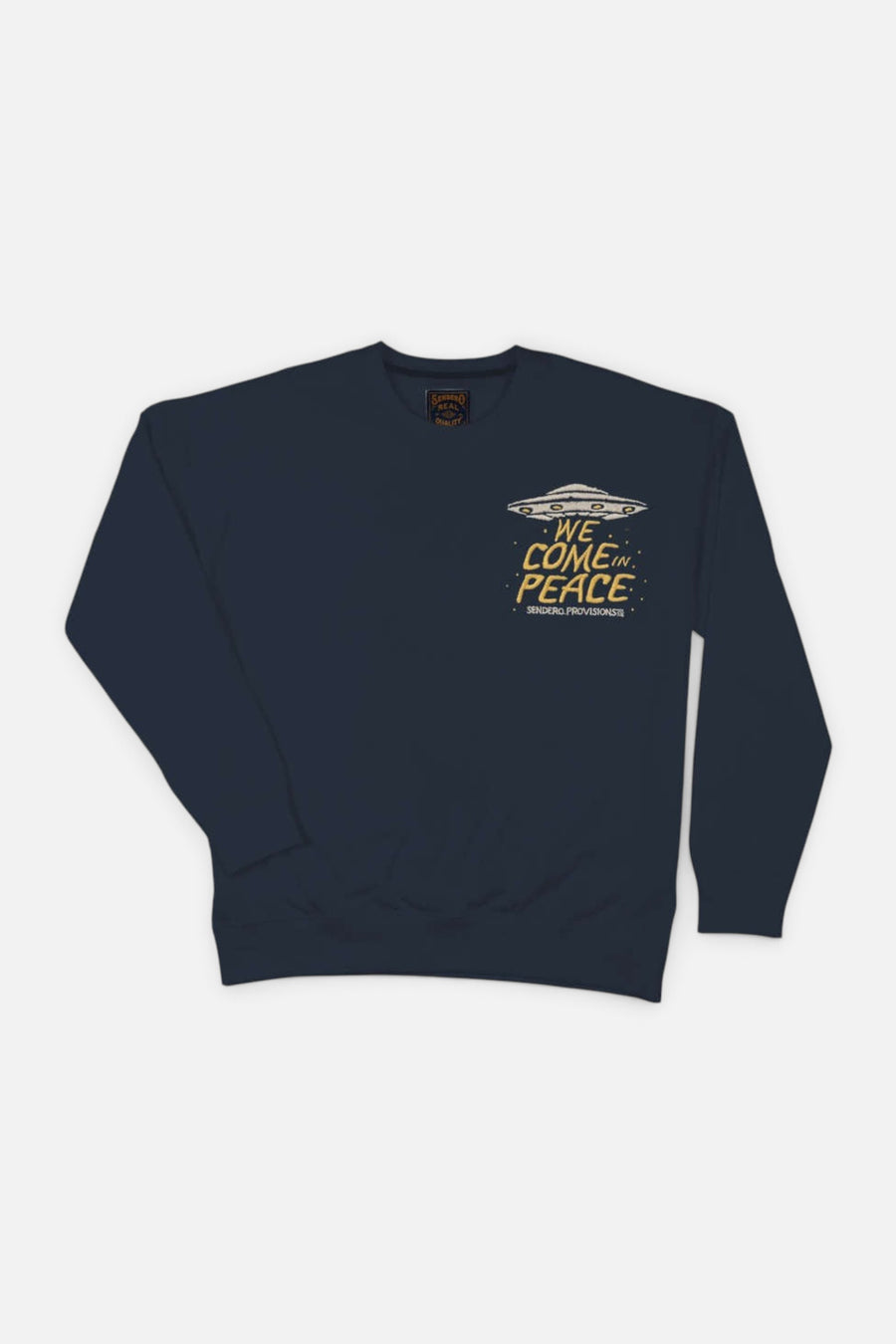 Sendero Provisions Charros & Aliens Sweatshirt in Navy – back view