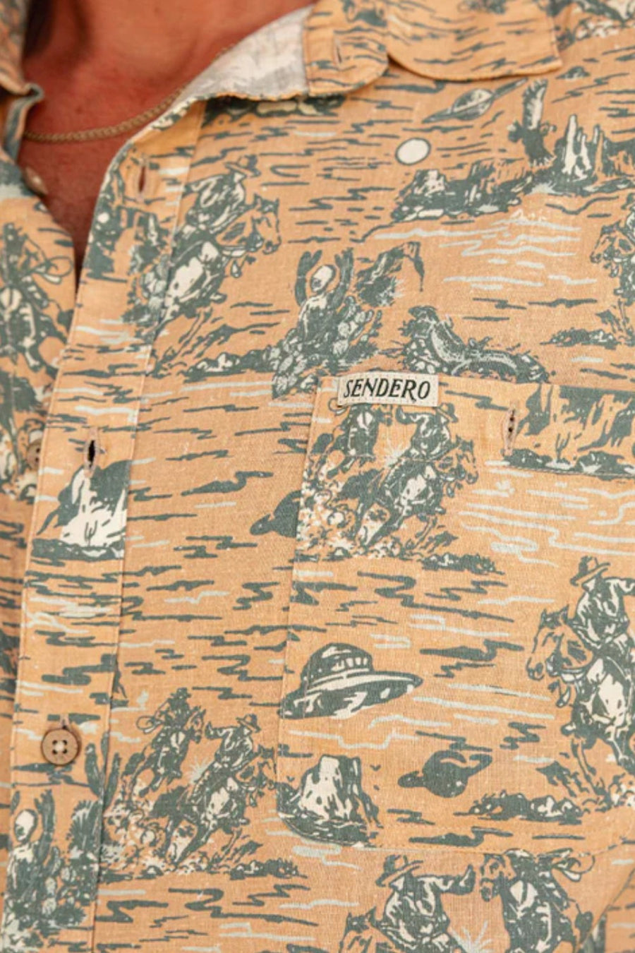 Sendero Provisions City Slicker Short Sleeve in Desert Abduction - Coral – alternate
