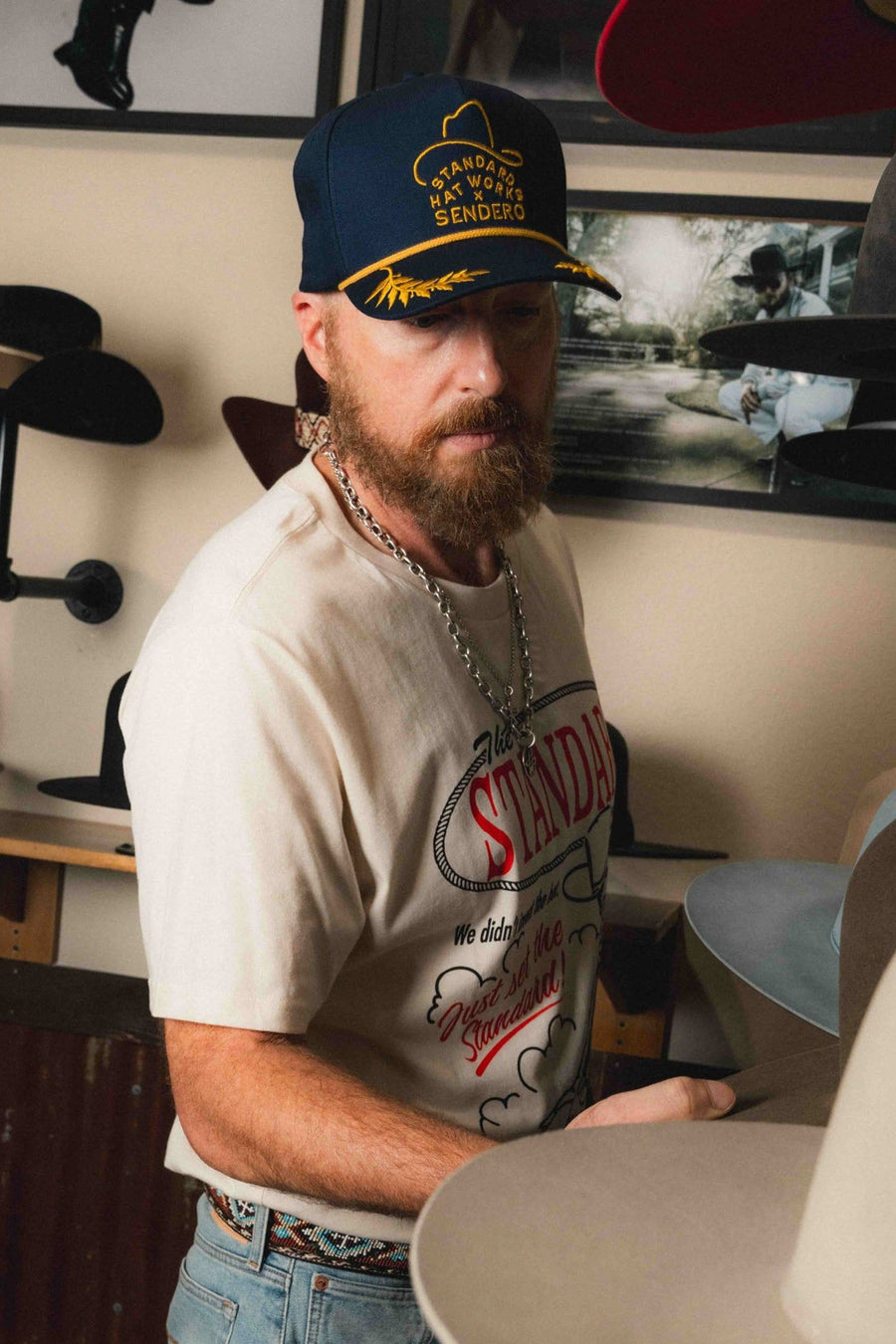 Sendero Provisions Co. x Standard Hat Works Hat in Navy – on model