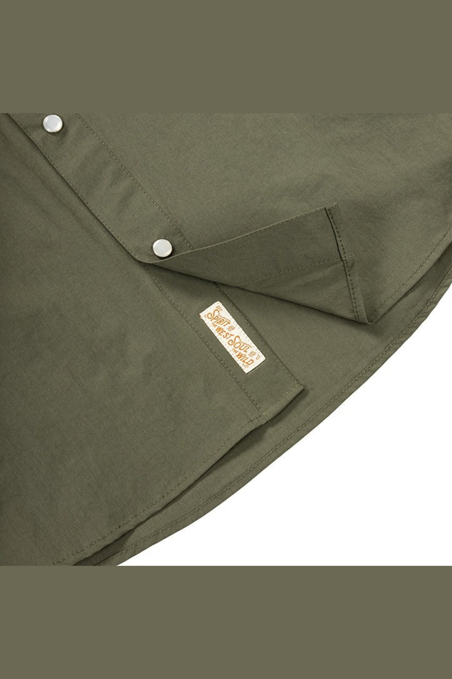 Sendero Provisions Confluence Tech Shirt in Desert Sage – detail