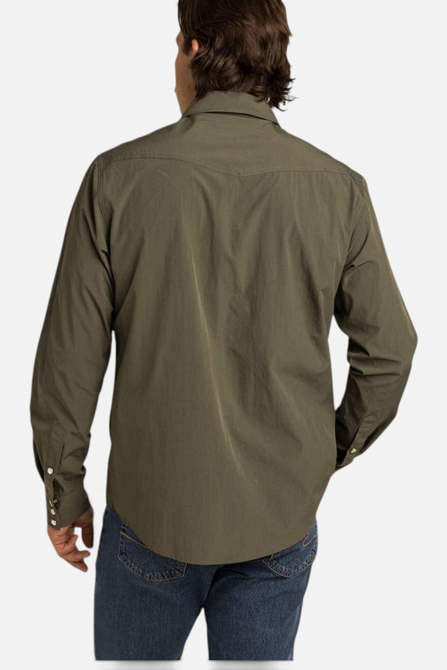 Sendero Provisions Confluence Tech Shirt in Desert Sage – side view