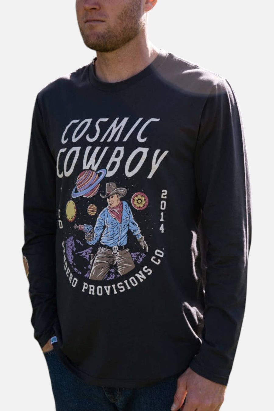 Sendero Provisions Cosmic Cowboy Long-Sleeve T-Shirt in Black – back view