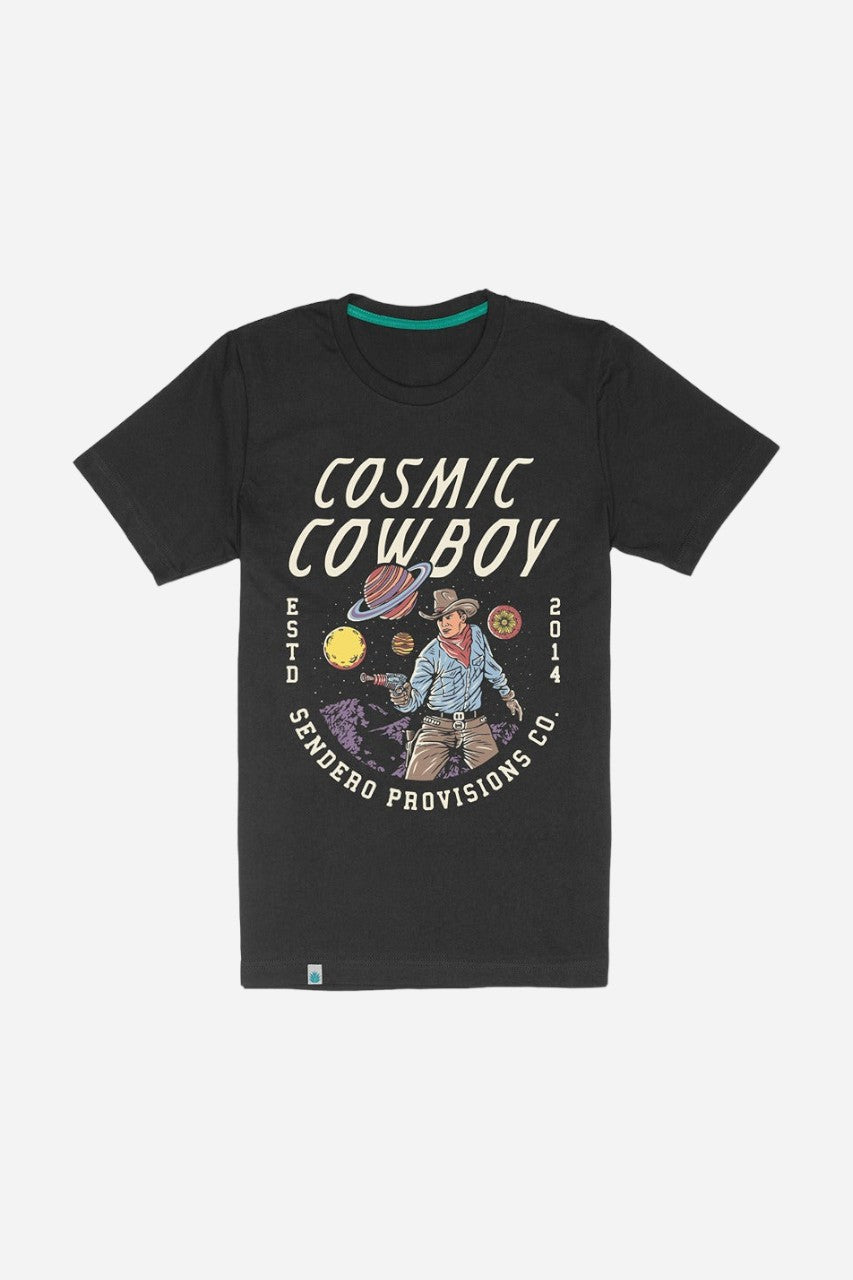 Sendero Provisions Cosmic Cowboy T-Shirt in Asphalt – front view