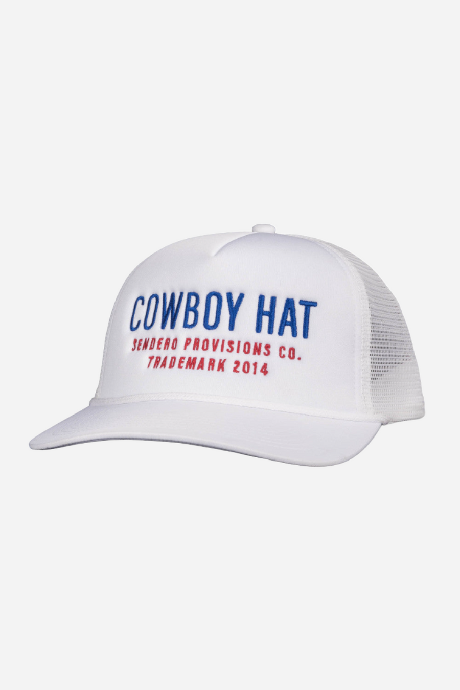 Sendero Provisions Cowboy Hat in White/Red/Blue – front view