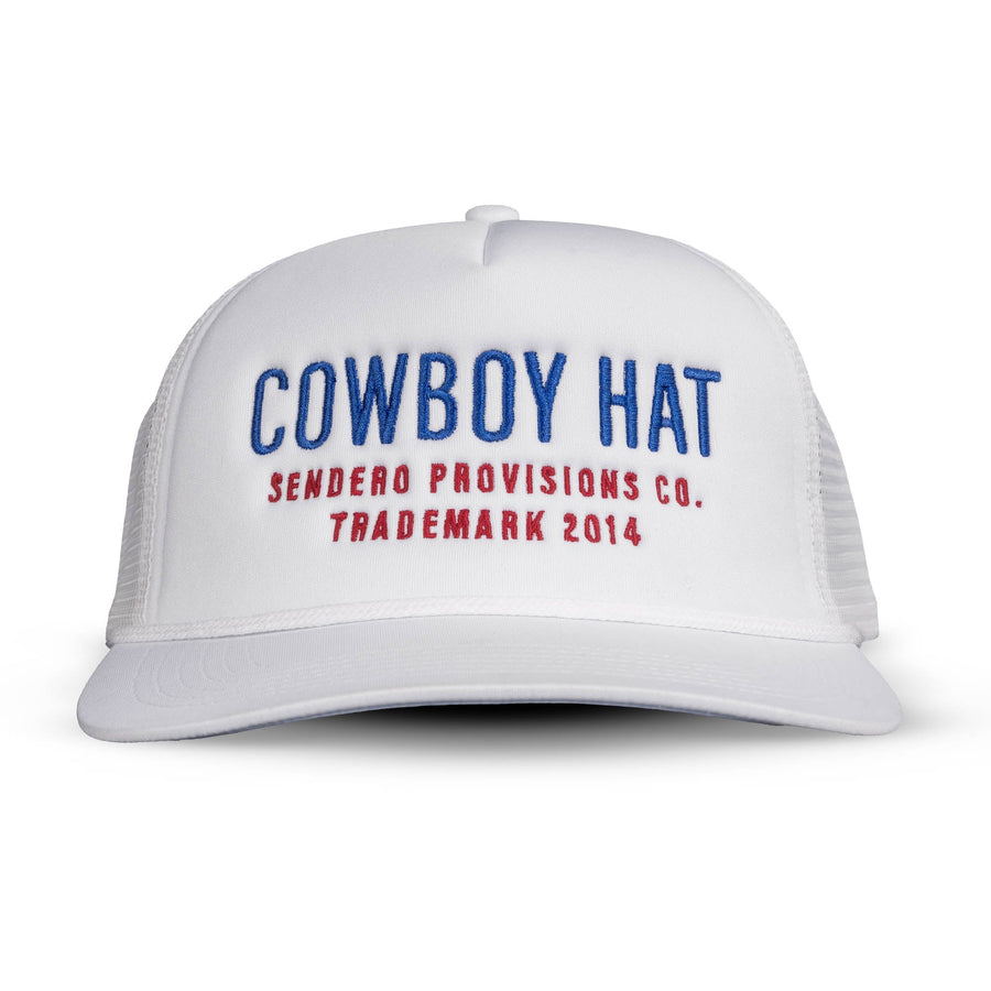 Sendero Provisions Cowboy Hat in White/Red/Blue – side view