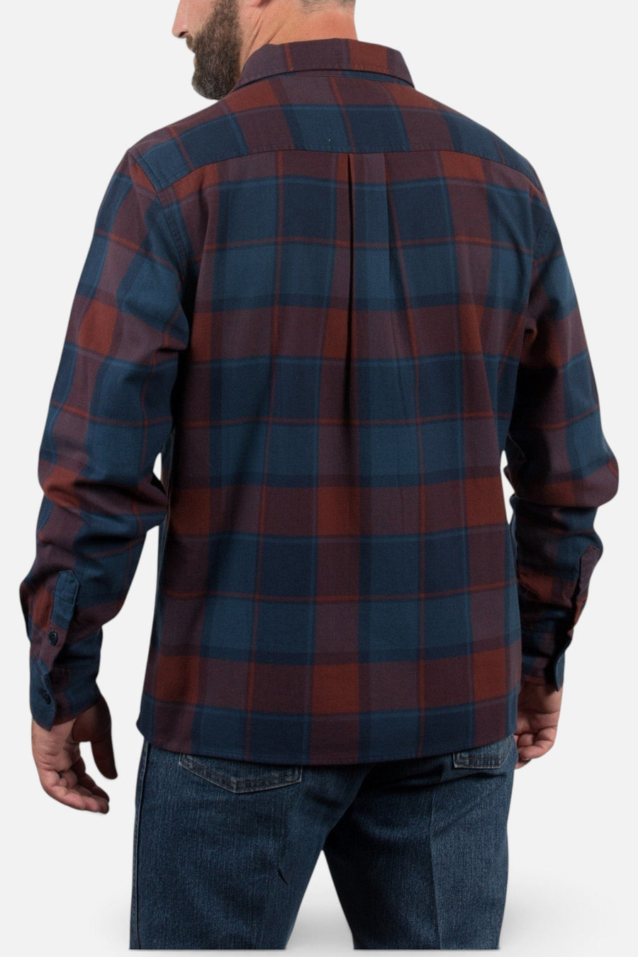 Sendero Provisions Durango Flannel in San Juan Blue – back view