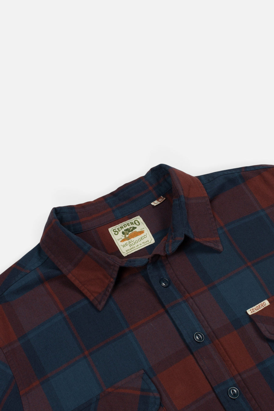 Sendero Provisions Durango Flannel in San Juan Blue – side view