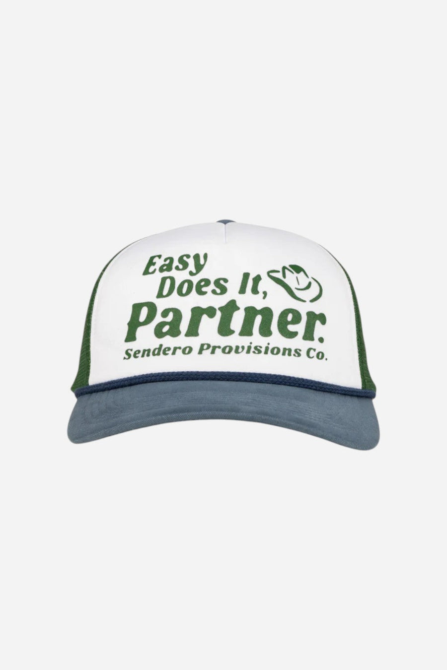 Sendero Provisions Easy Does It Hat in White/Green – front view