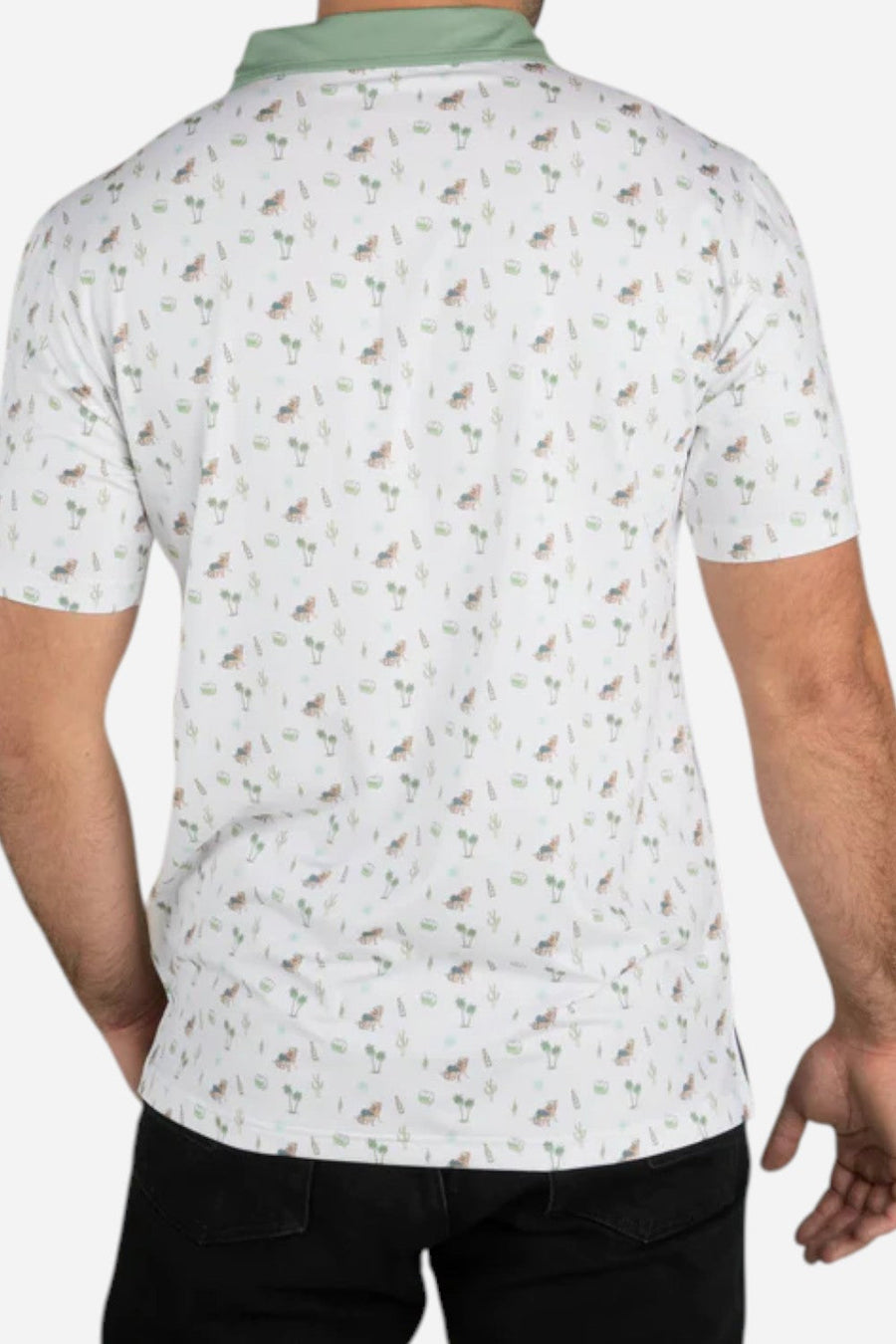 Sendero Provisions High Noon Performance Polo in Oasis White – flat lay