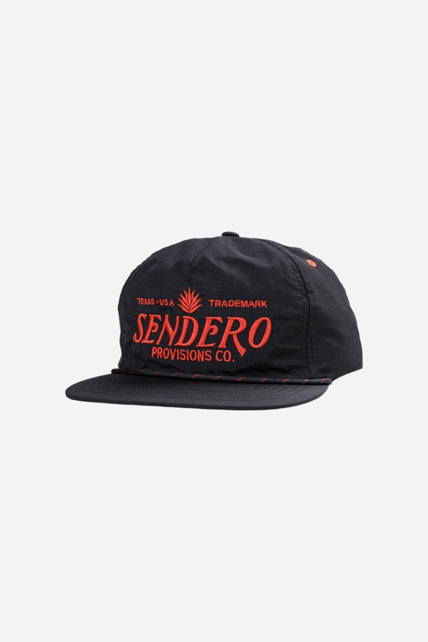 Sendero Provisions Logo Hat in Black Red – front view