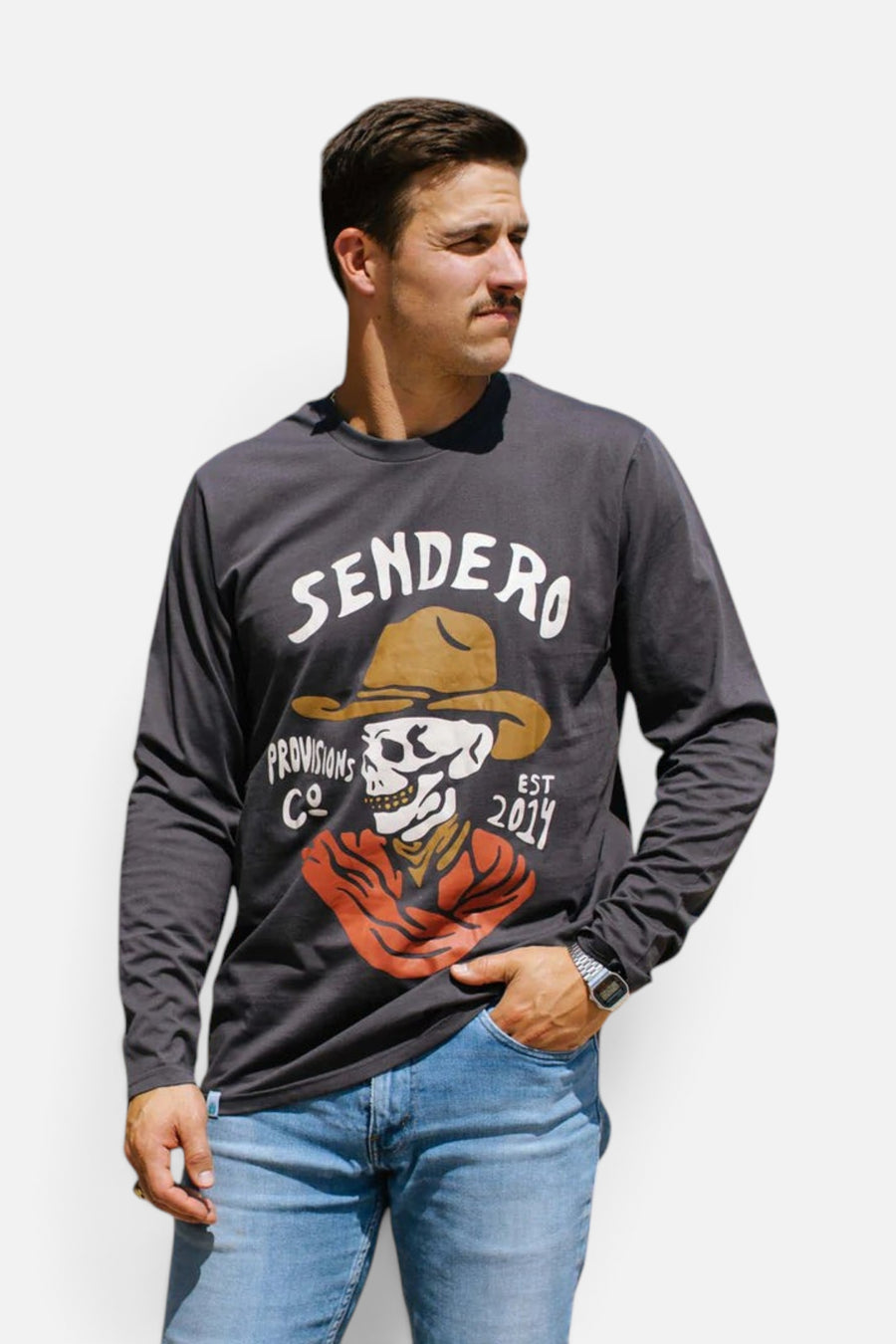 Sendero Provisions Quitado Longsleeve Tee, Vintage Black – side view