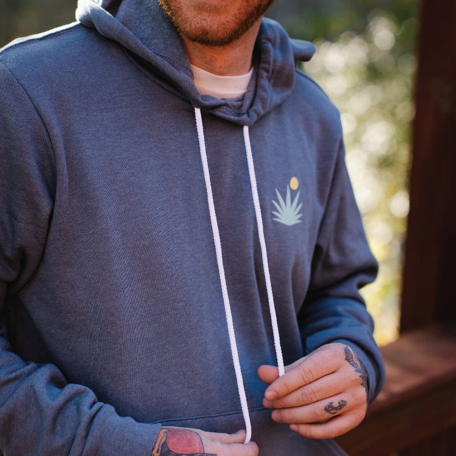 Sendero Provisions Retroscape Hoodie Agave in Athletic Slate – side view