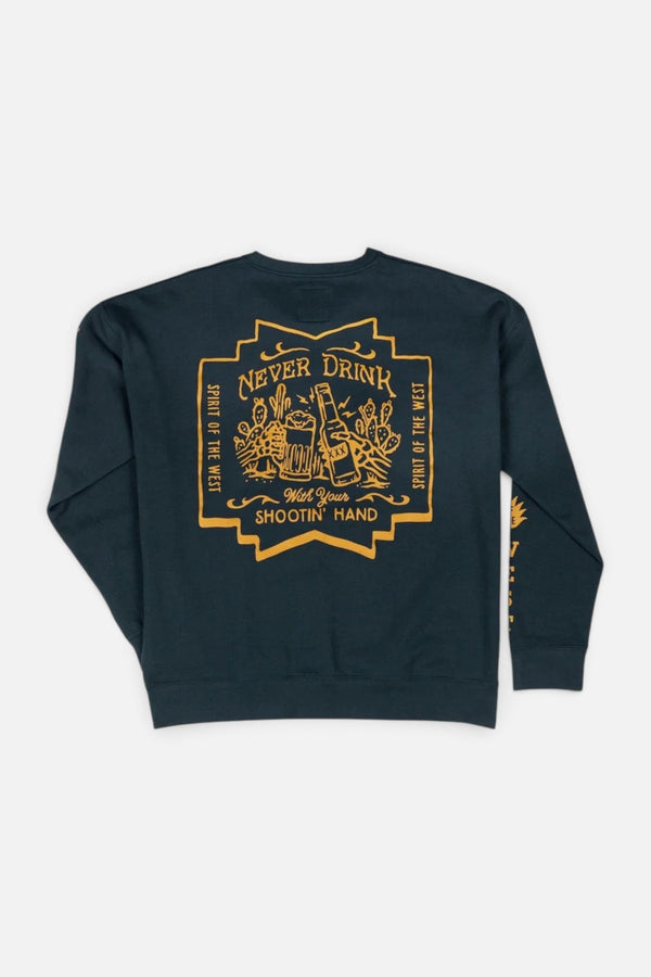 Sendero Provisions Shootin' Hand Sweatshirt Salud in Navy