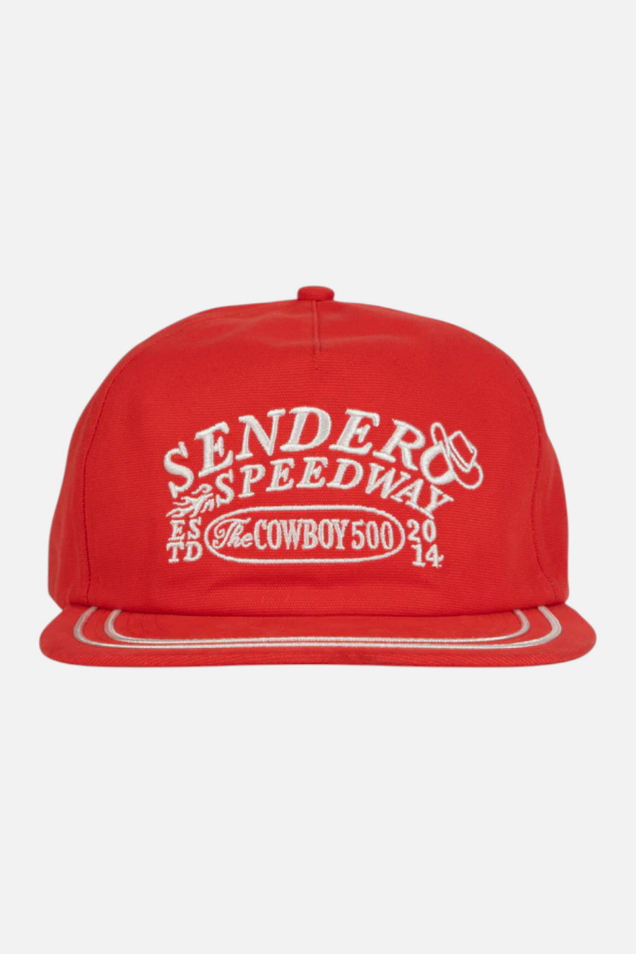 Sendero Provisions Speedway Hat in Red – side view