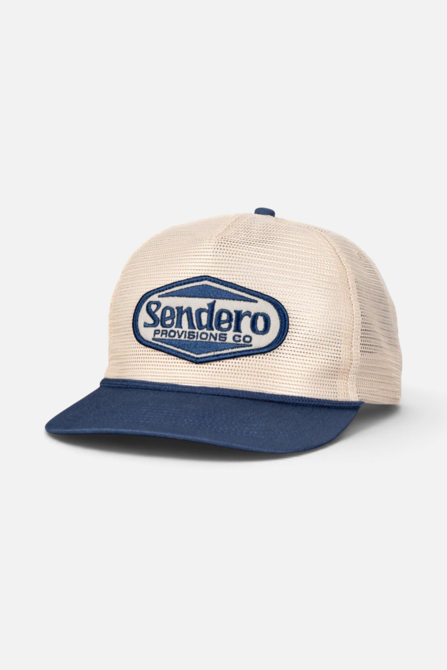 Sendero Provisions Supply Hat in Cream and Navy – three-quarter view