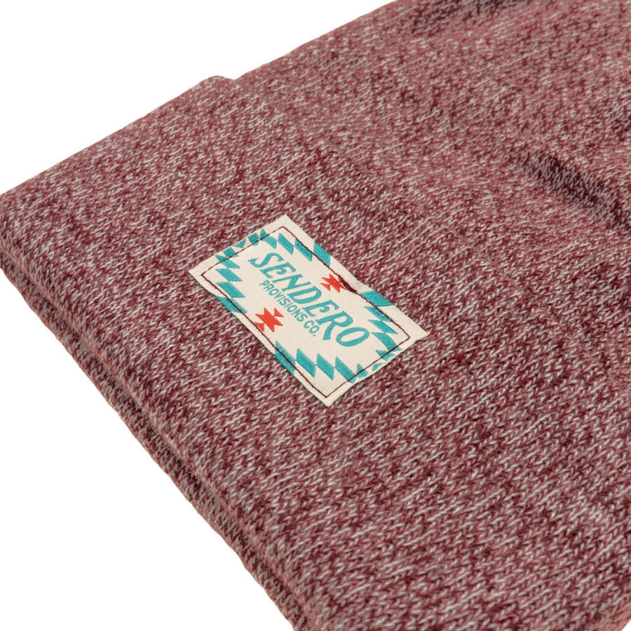 Sendero Provisions The Sendero Classic Beanie in Marl Burgundy – back view