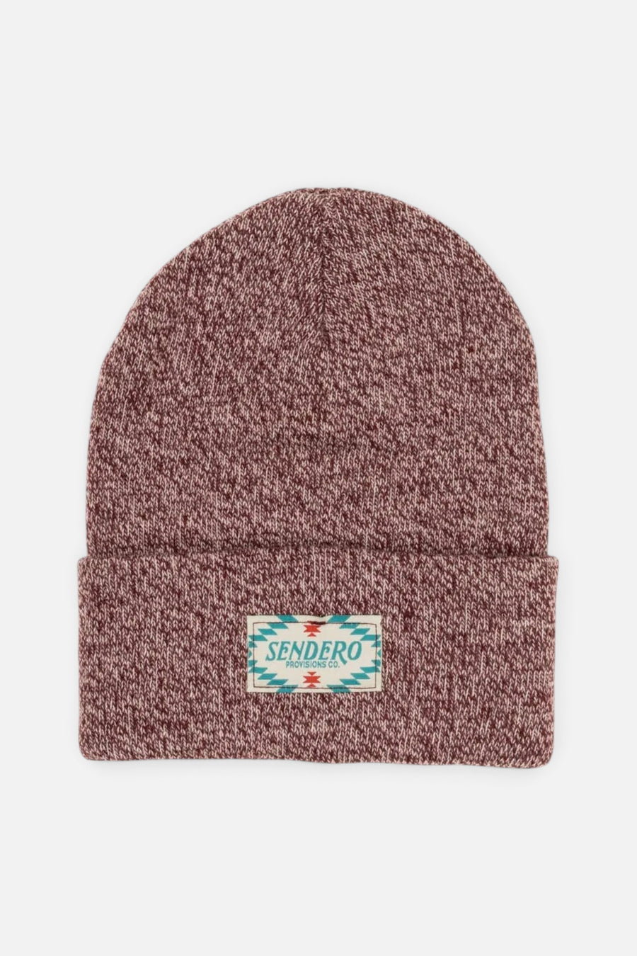 Sendero Provisions The Sendero Classic Beanie in Marl Burgundy – front view