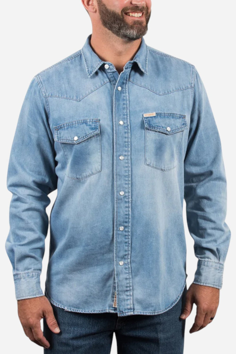 Sendero Provisions Wyatt Shirt in Vintage Denim – front view