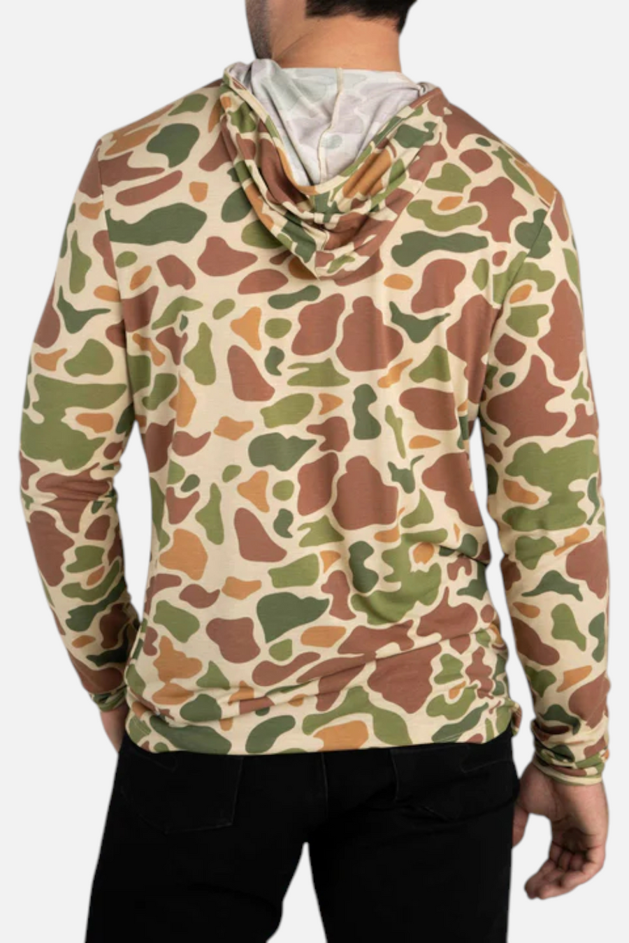 Sendero Provisions Yucatan Bamboo Hoodie Tech in Field Camo – back view